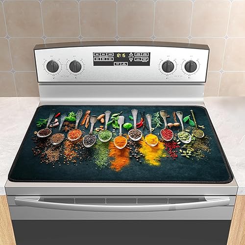 Miniatura 8 de Cubierta de estufa para estufas eléctricas, plegable, multiusos, protector superior de vidrio grueso, revestimiento antideslizante de goma natural