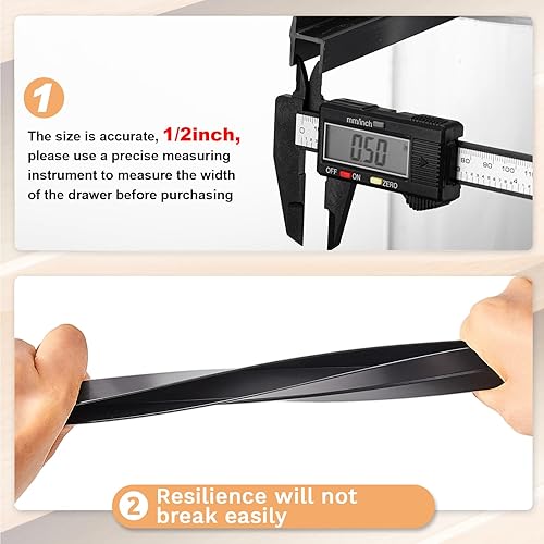 Miniatura 10 de Leinuosen 6 carpetas de archivadores de PVC, para colgar archivos, rieles negros para archivadores, rieles de cajón para cajones laterales de cajón,