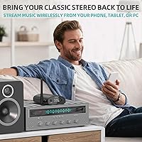 Vista 2 de 1Mii DS500 LDAC Bluetooth Hifi Receptor, Adaptador de audio Bluetooth 5.3 de largo alcance con DAC audiófilo, aptX HD y baja latencia, pantalla OLED