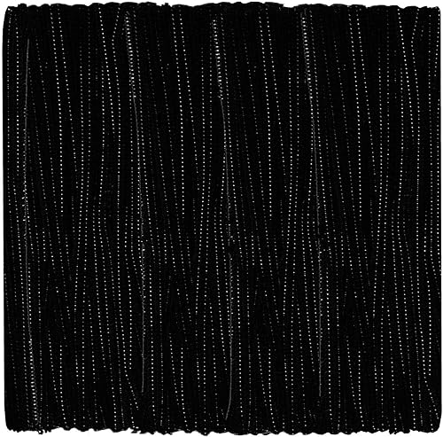 Tallos de felpilla para limpiar pipas negras (200 piezas) para decoración creativa de días de festivales (0.24 x 12 pulgadas)