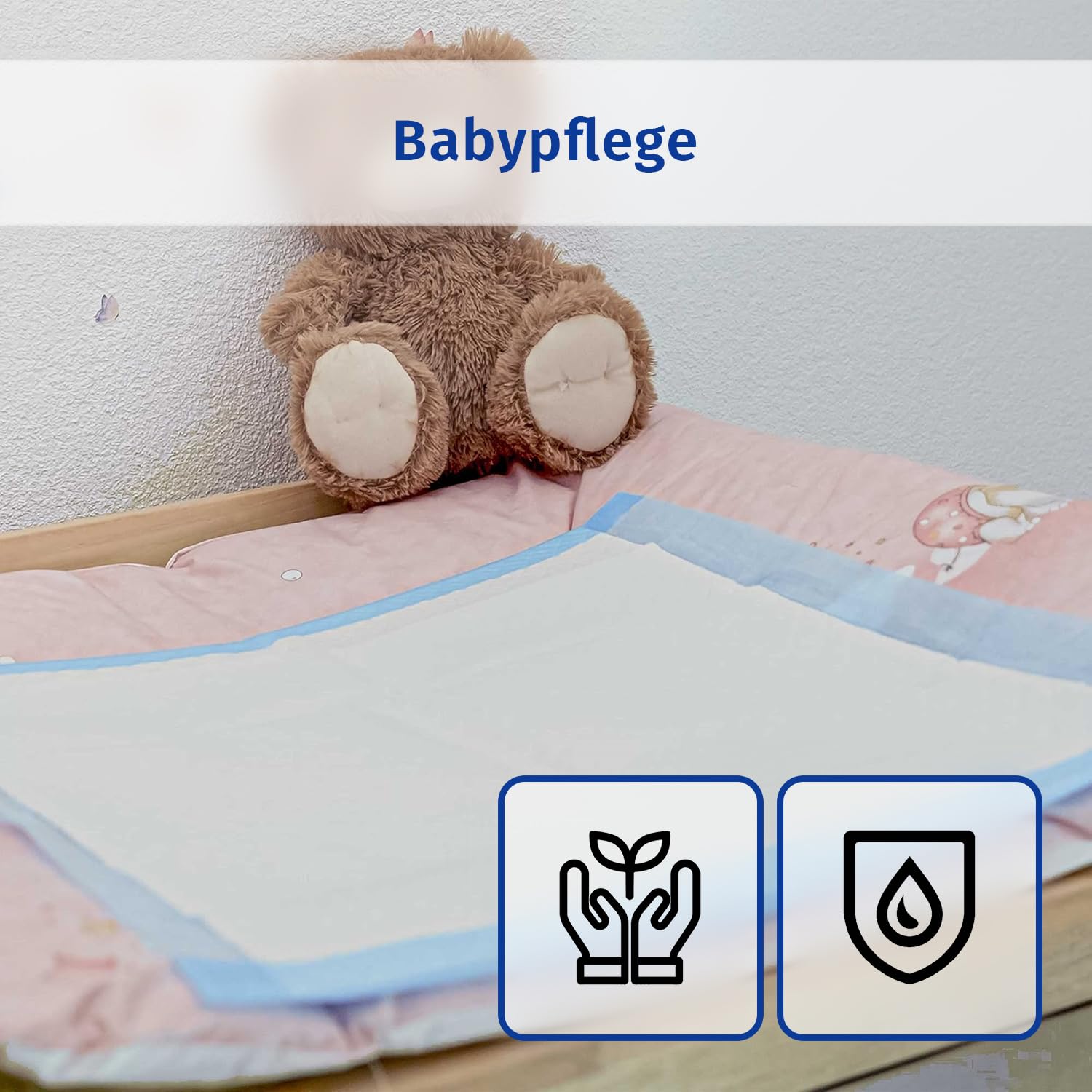 Sofex Inkontinenzunterlagen Einweg 60x90 cm – 100 Stück, 5-lagig – Krankenunterlagen 60x90, Inkontinenz Bettunterlage, Unterlagen Bett Inkontinenz, Wickelunterlage, Saugstark, und Rutschfest