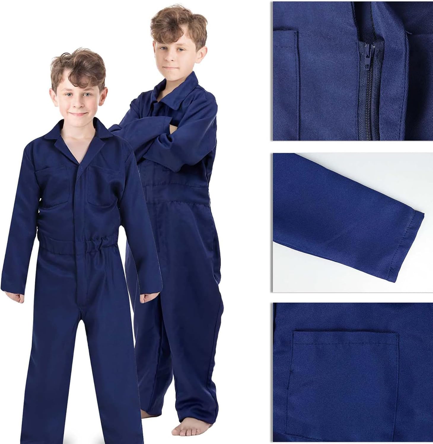 4Pcs Kids Killer Costume for Boys Zombie Mask Scar Stickers Jumpsuit Coveralls Halloween Costumes Props