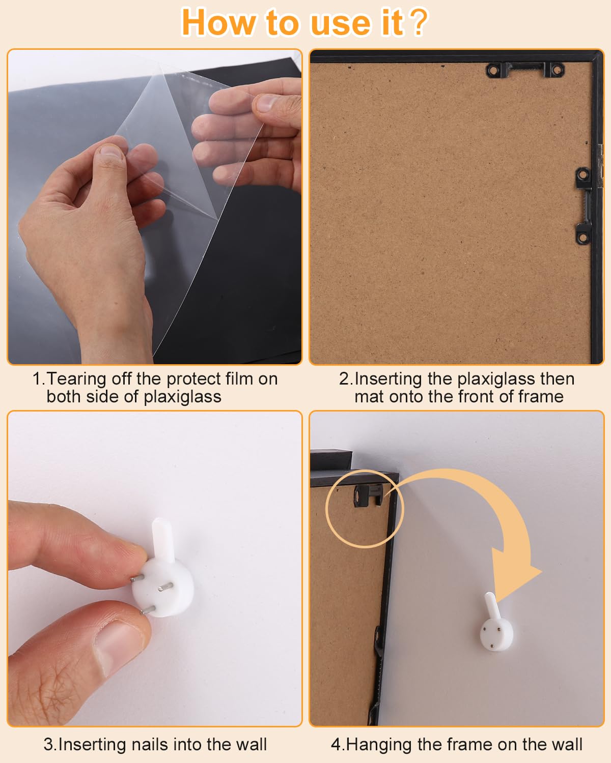 LEAZZLE Cornici artistiche per Bambini da 2 Pezzi,Cornici per Disegni per Bambini A4 Cornice d'Arte per Bambini con Apertura Frontale,punti metallici antitraccia (nero)