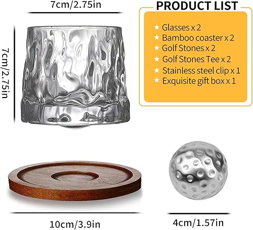 Miniatura 5 de Juego de regalos de piedras de golf de whisky para hombres, regalos de San Valentín para él, regalos de cumpleaños para hombres