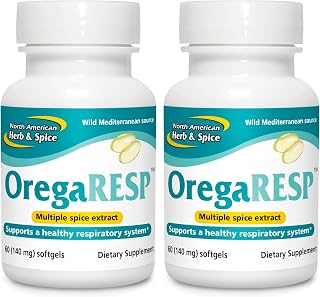 NORTH AMERICAN HERB & SPICE OregaResp P73, 60 Softgels - Pack of 2 - Supports Immune & Respiratory Health - Multiple Spice Oil Complex with Oreganol P73 Oregano Oil - Non-GMO - 60 Total Servings