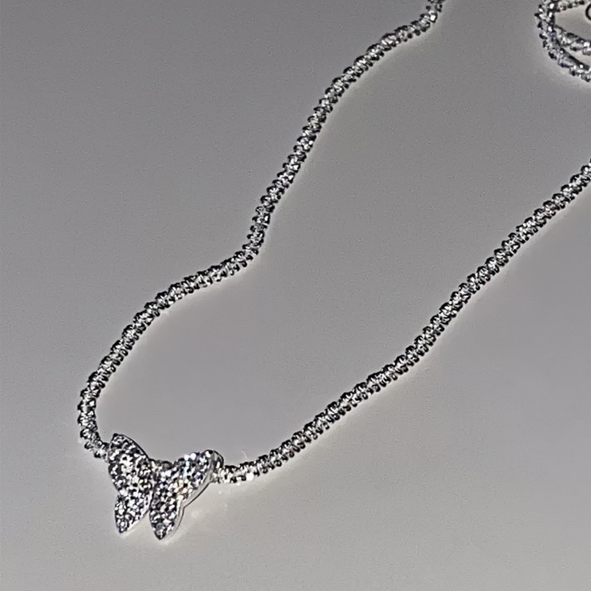Collana con ciondolo a forma di croce in argento Sterling 925 con ciondolo a forma di croce e farfalla, placcata in oro 14 carati, con ciondolo a forma di croce, con zirconia cubica, collana