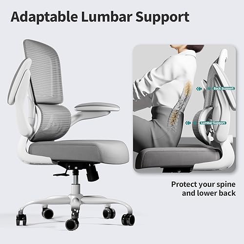 Miniatura 54 de Silla de oficina – Silla de escritorio ergonómica con soporte lumbar ajustable, silla de computadora de malla, silla ejecutiva para oficina en casa