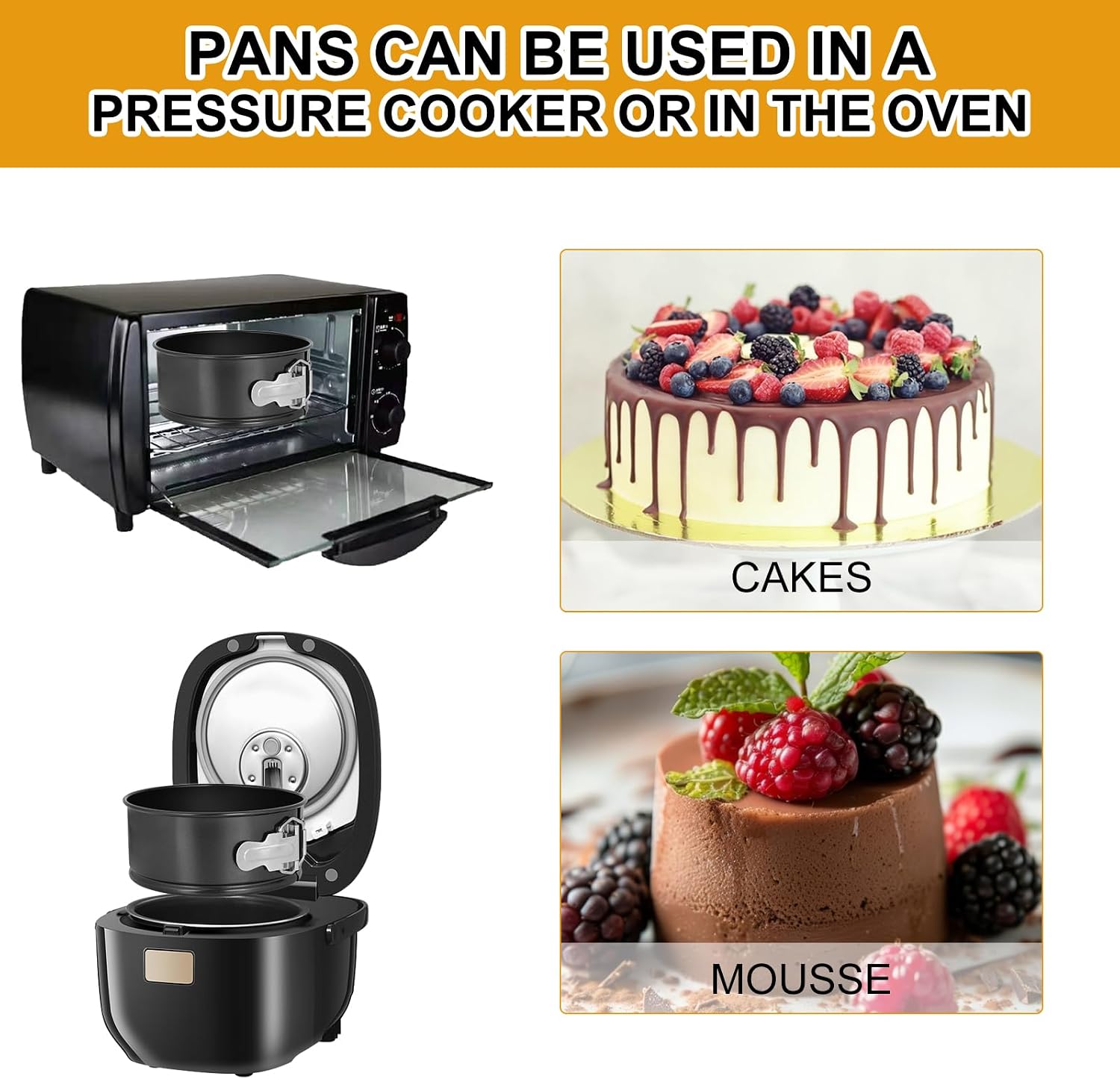 4pcs 6 inch springform pan，spring form pan for cheesecake with a detachable bottom，cake molds suitable for baking kitchens（black）
