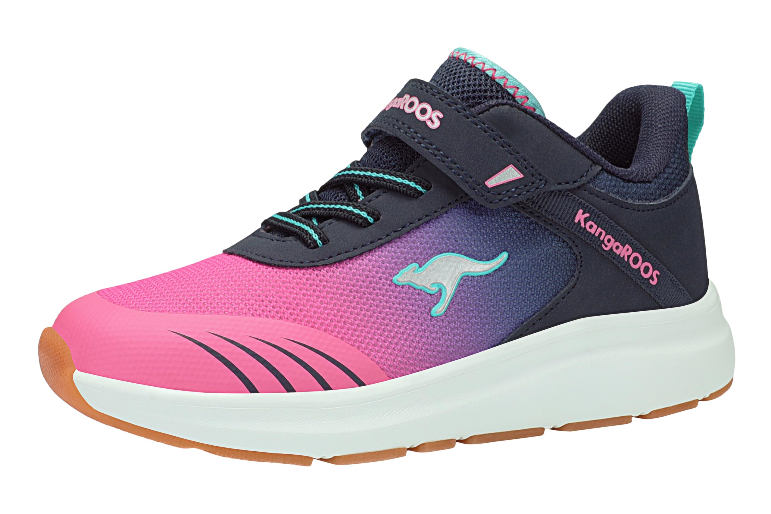 KangaROOS Girls' Kb-rida Ev Trainers, Dk Navy Daisy Pink, 6 UK