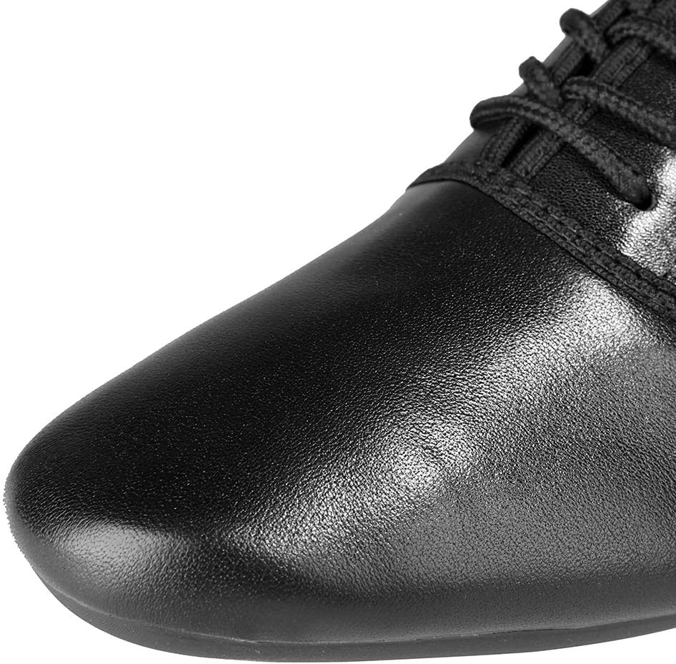DKZSYIM Men’s Classic Lace-up Leather Dance Shoes Rubber Sole Latin Modern Dancing Shoes,Model WQL