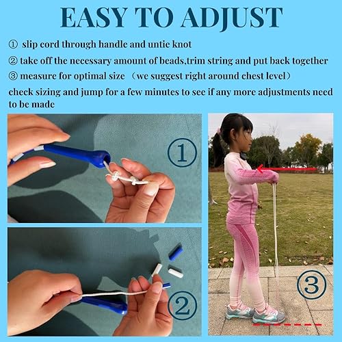 Miniatura 5 de Experimenta un salto suave y ajustable con la cuerda de saltar con cuentas IDOU - asas irrompibles, rotación sin enredos y longitud personalizable.