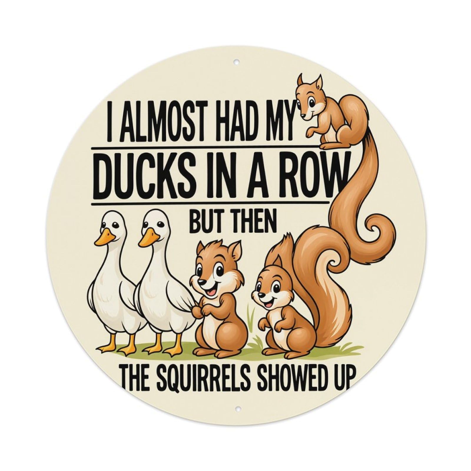 Jdfenggu Vintage Ducks Squirrels Row Humor Cartoon Retro Metal Tin Sign, Metal Poster For Bar, Home, Man Cave, Kitchen, Laundry Room Art Decor 8X8 Inch