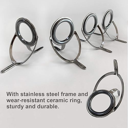 Miniatura 17 de THKFISH Guías de caña de pescar Kit de reparación de caña de pescar Baitcasting/Spinning Rod Guías Cerámica Acero Inoxidable Guía de Carbono