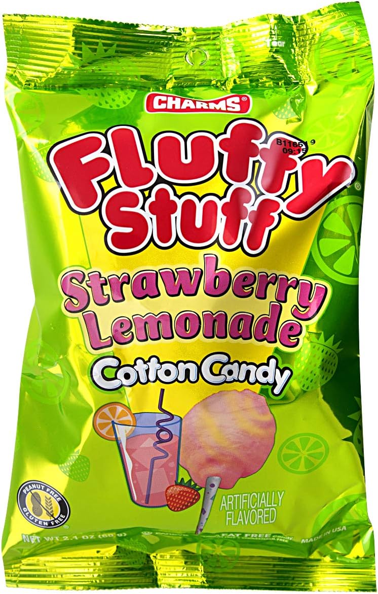 Fluffy Stuff Cotton Candy Theater Size Bag (Strawberry Lemonade, 2.1 Ounce)
