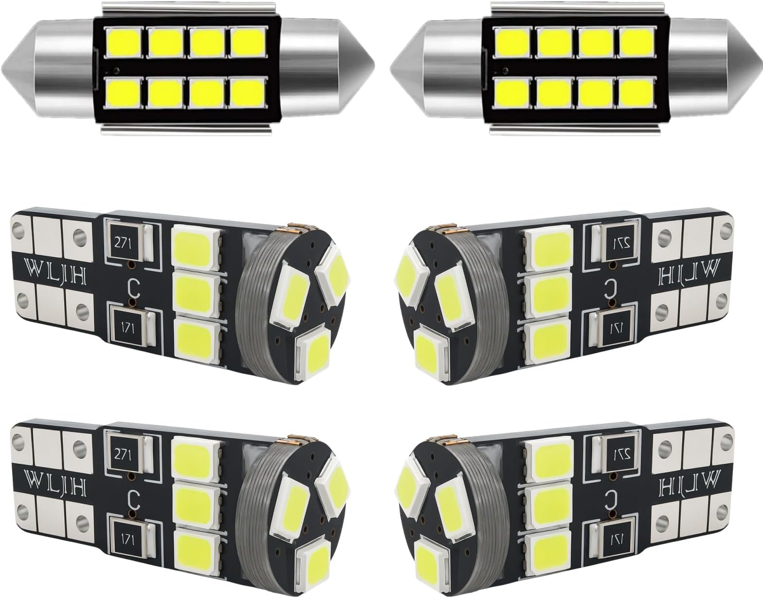 WLJH 17pcs 12V LED Interior Lights Package Kit+ License Plate Light Lamp Accessories for BMW E46 M3 1999-2006 Sedan Wagon Coupe Ice Blue