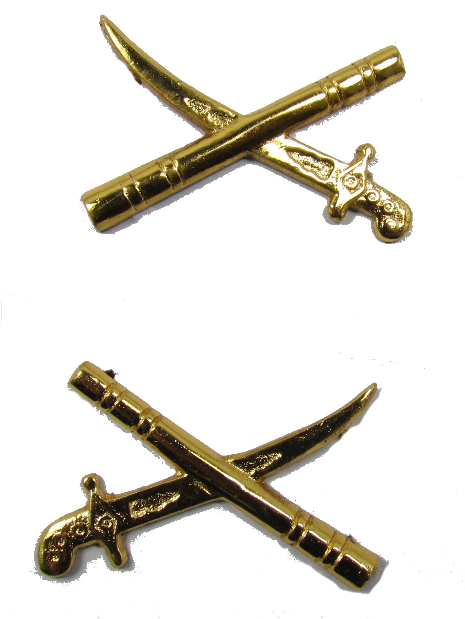 Uniform Store London Men's Gold Badge Crossed Sword & Batons Metal General's Officer Insignia R838