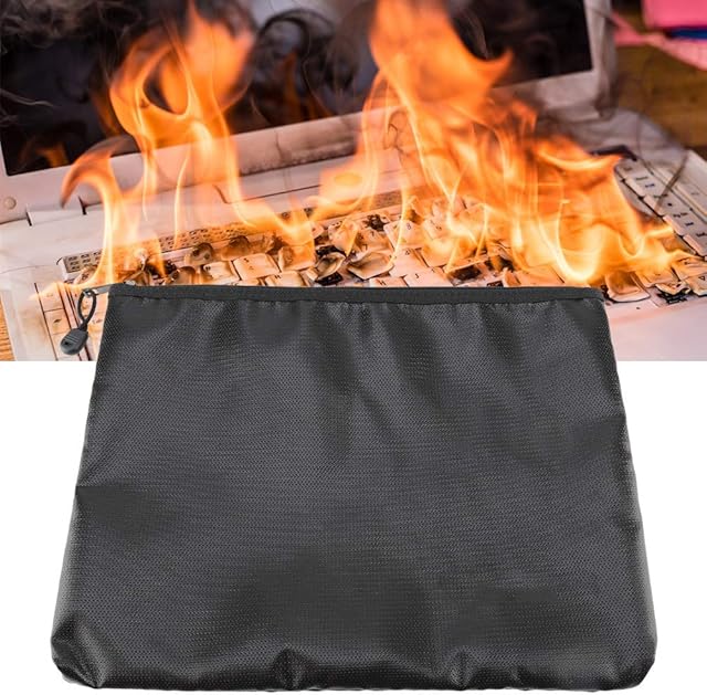 Cafopgrill Fireproof Waterproof Wallet File Bag, High Temperature Resistant Portable Briefcase Bill Bag Waterproof Pouch Fire Resistant Heavy Duty File Organizer