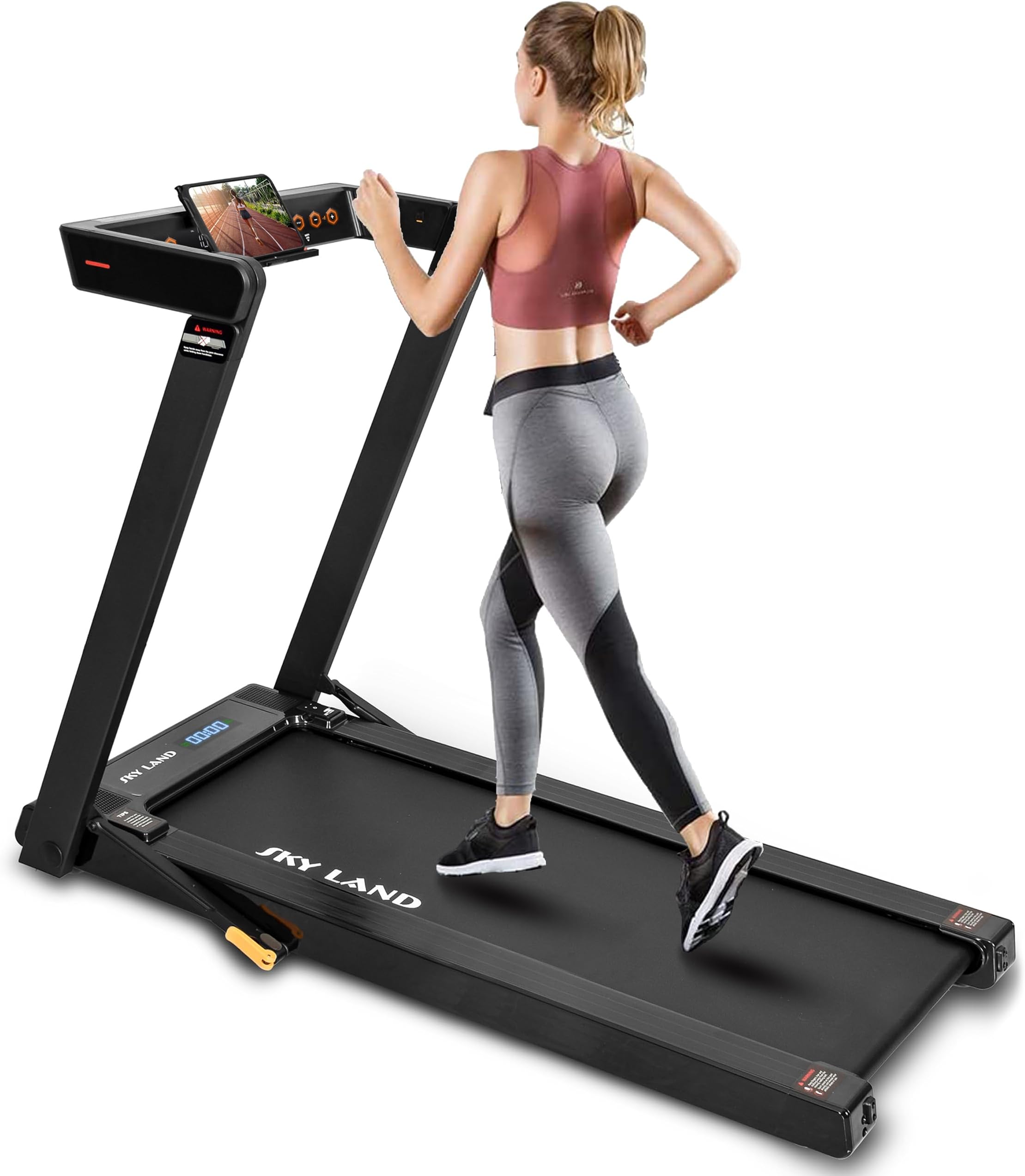 SKY LAND 3-in-1 Foldable Treadmill, 2.5 HP Walking Pad & Running Machine, Silent Under Desk Treadmill for Home & Office, Compact Design with Z-Grip Handle, Remote Control, LED Display, Non-Slip Belt