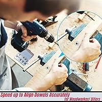 Vista 4 de Juego de 10 centros de clavija de acero inoxidable para perforar agujeros con punta afilada para herramientas de carpintería, clavijas sólidas