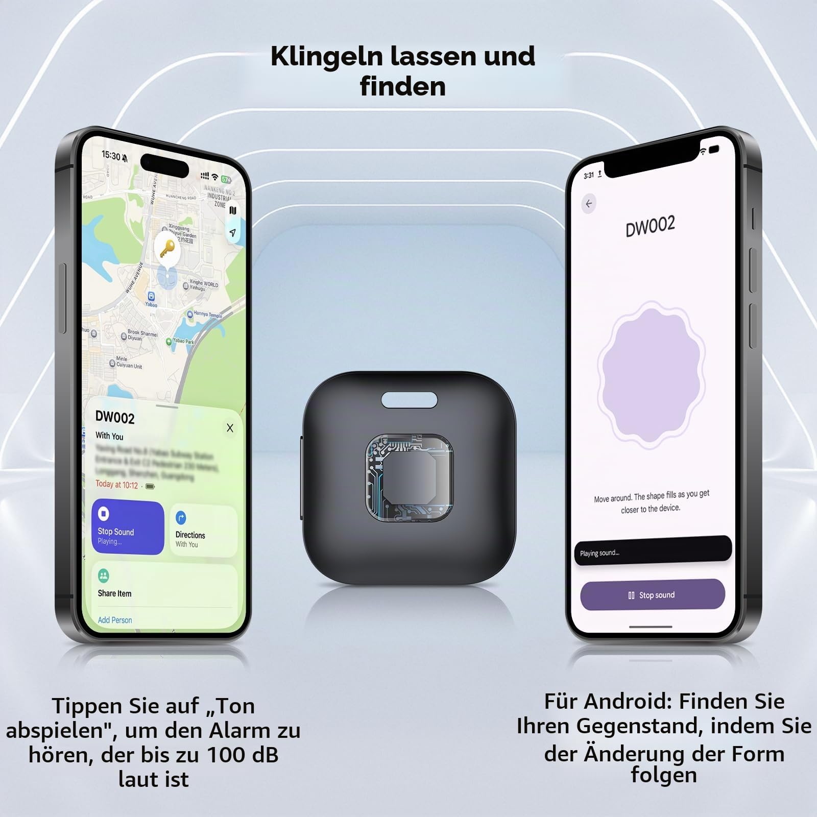 Hoxe Smart Tag für iOS & Android, Dual-System Bluetooth Tracker (4er Pack)