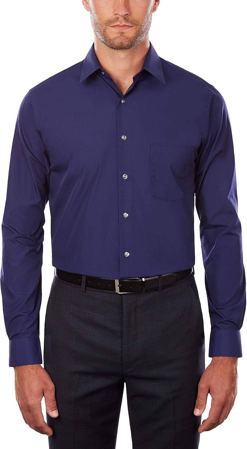 Van Heusen Men's Tall FIT Dress Shirts Poplin
