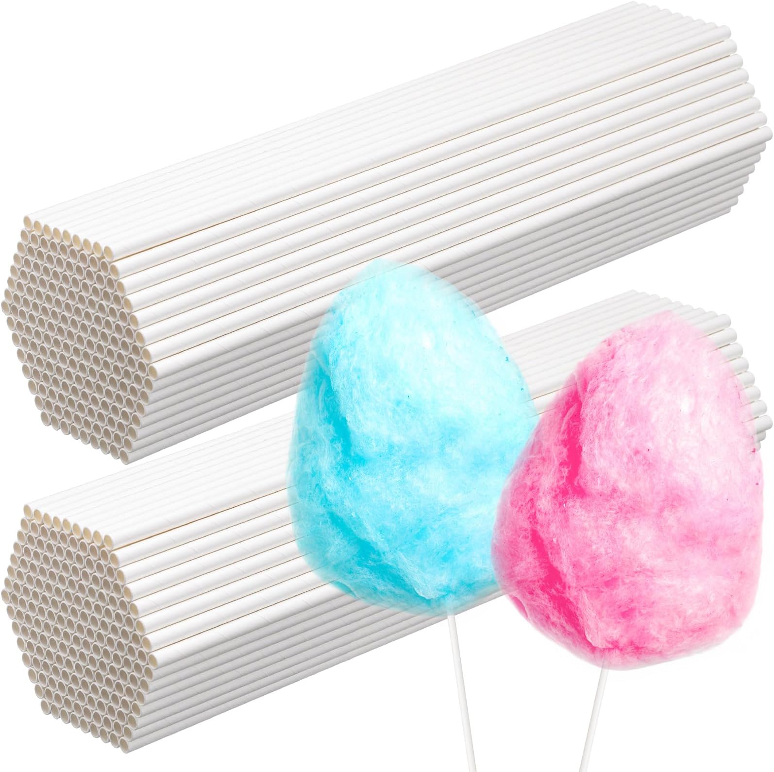 600 Pcs Cotton Candy Cones 13.8 Inch White Cotton Candy Sticks for Sugar Making Supplies White Holder Sticks for Birthday Parties Festivals