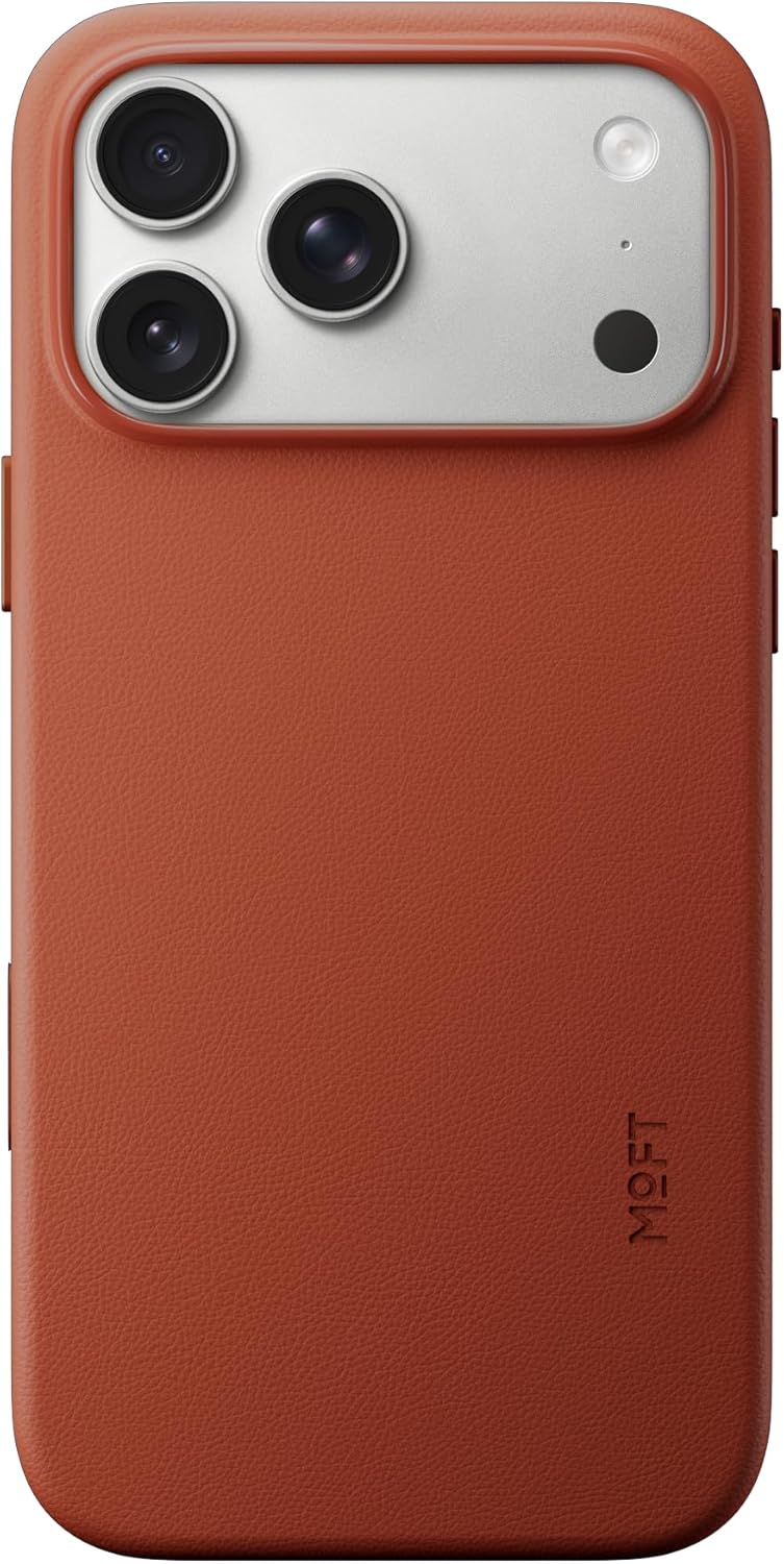 MOFT for iPhone 17 Pro Max Case- MOVAS Snap Case, MagSafe Compatible, Soft-Touch Vegan Leather, Classic Minimalist Design, Lightweight, Stain-Resistant & Camera Protection, Clay