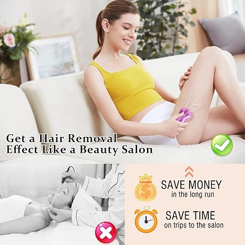 Miniatura 8 de EC VISION - Removedor de vello facial eléctrico para mujer, depiladora de belleza para mujer, depiladora facial de algodón (rosa)