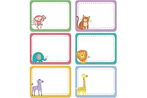 Jungle Name Tags for Classroom - Label Stickers for Kids 60 Pcs