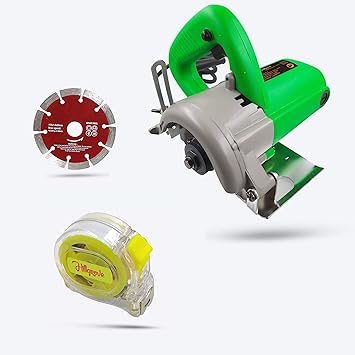 Hillgrove HGCM240M1 Professional Heavy Duty Circular Saw Marble Cutter Machine for Granite/Concrete/Wood with Tile Cutting Wheel and 5 Meter Measurement Tape (1050 W)