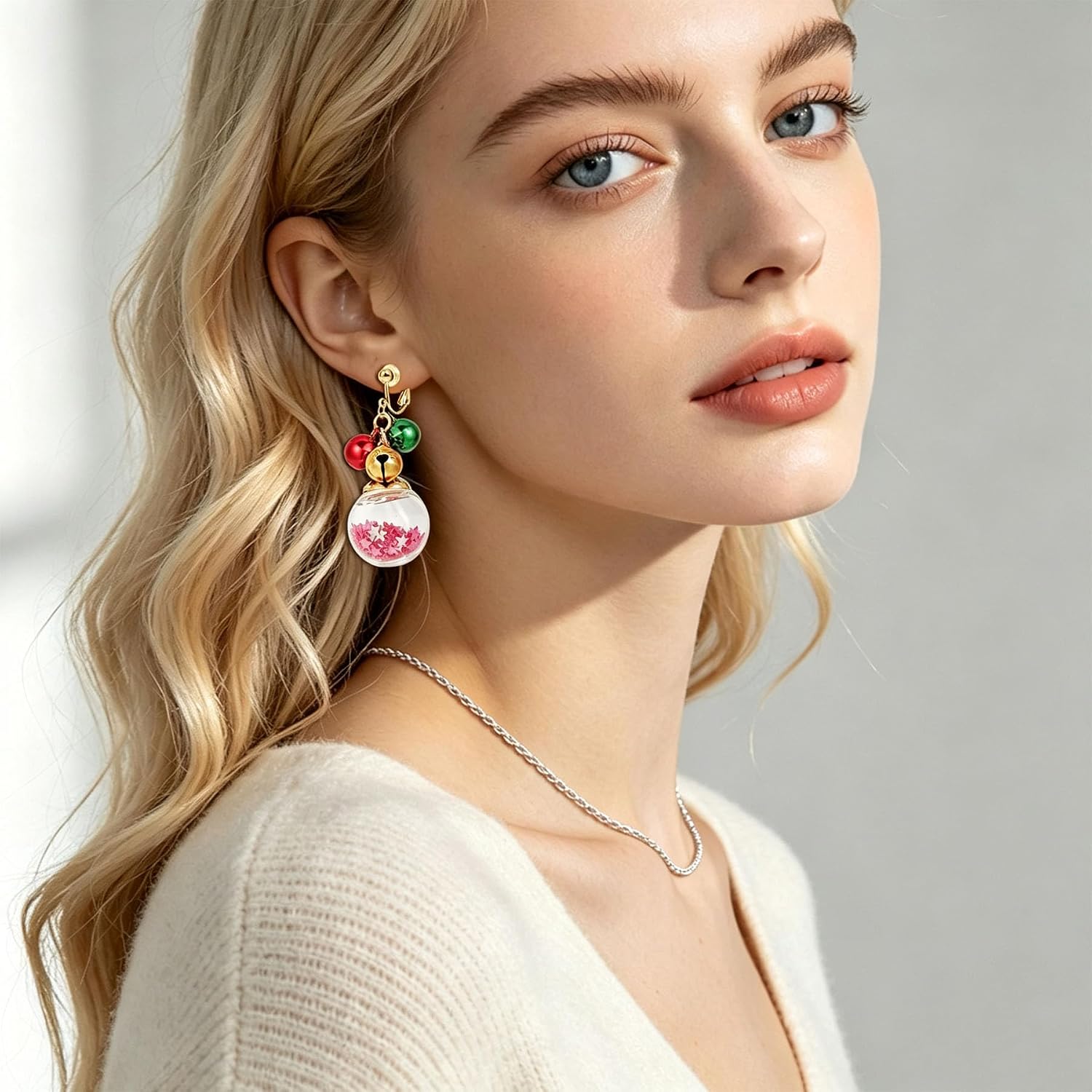 Christmas Bell Clip on Earrings for Women Xmas Holiday Jewelry Gifts image 4