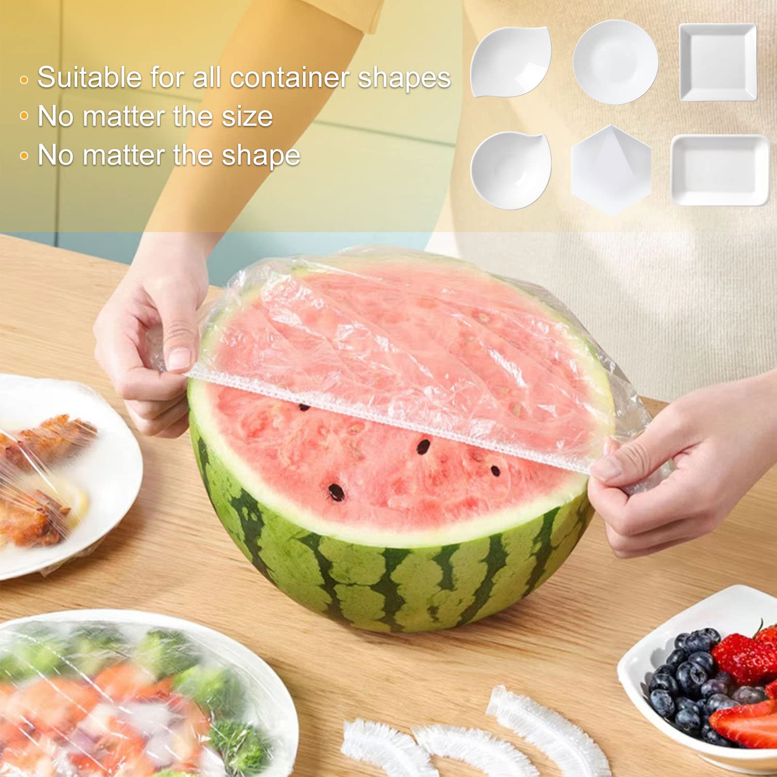 300 Coperture Elastiche Per Alimenti - Coperchi Universali Riutilizzabili In PE Per Ciotole, Piatti E Contenitori - Ideali Per Conservare Cibo, Pane E Picnic