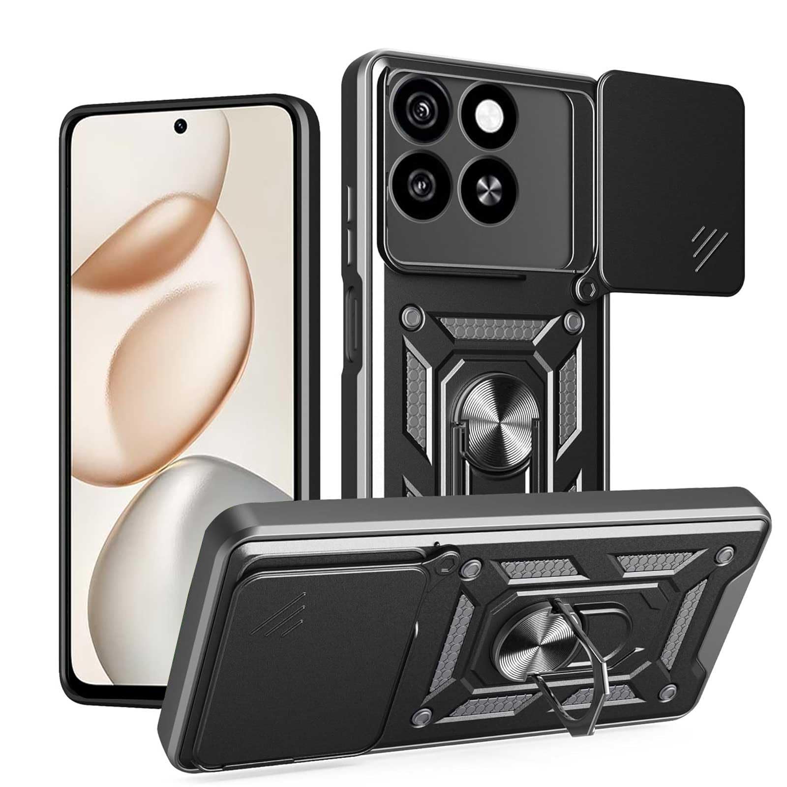 YUXING Cover Honor 400 Lite 5G – Custodia Anticaduta, Airbag Quattro Angoli, Magnete Anello Supporto 360°, Protezione Elevata, Design Antiscivolo-Blu