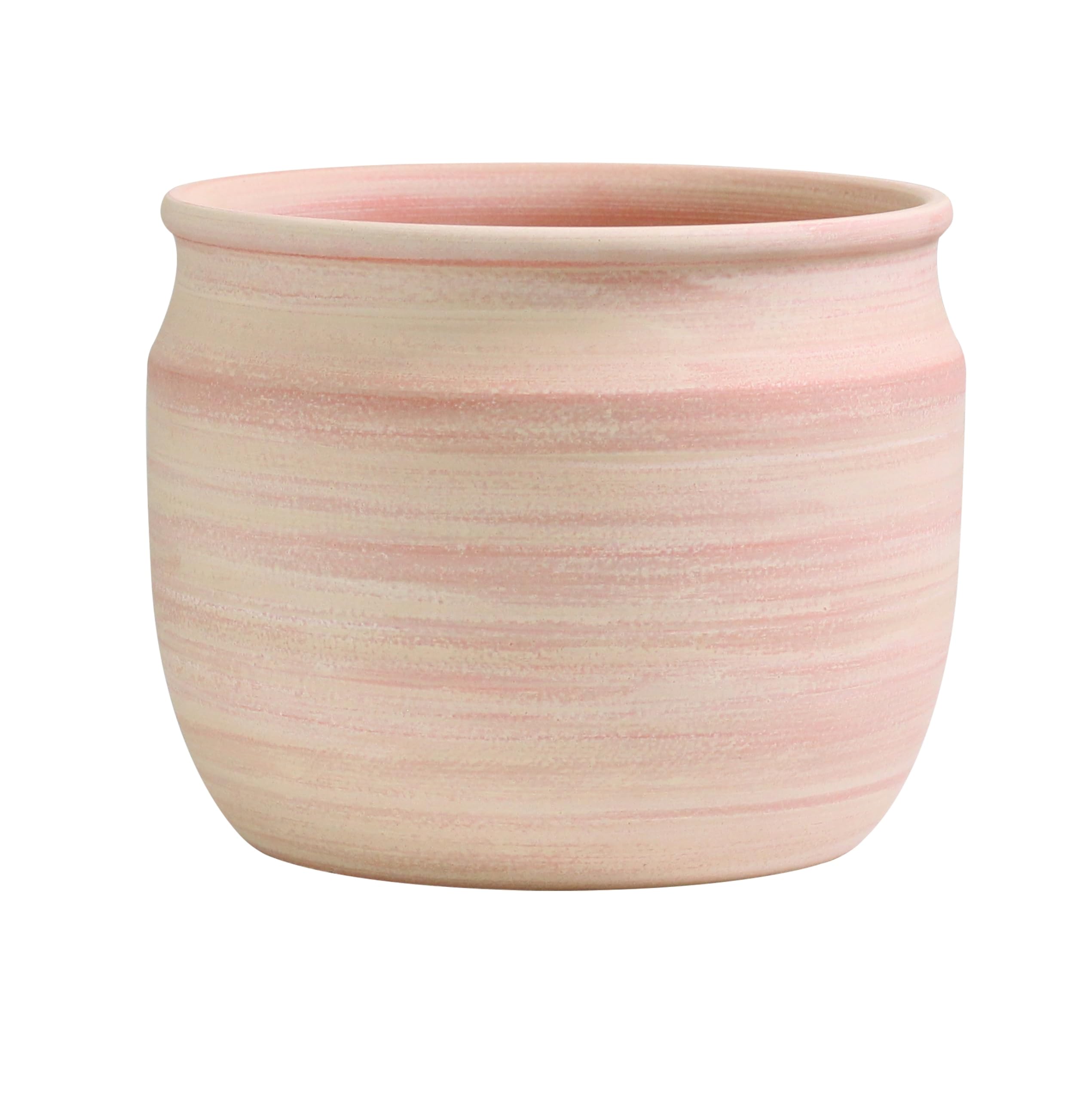 Olly & Rose Large Terracotta Plant Pot Brushed - Ceramic Plant Pot 23cm Outdoor and Indoor Plant Pot for Home and Garden