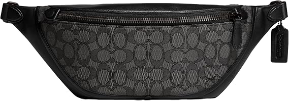 COACH League Belt Bag in Signature Jacquard Charcoal/Black One Size