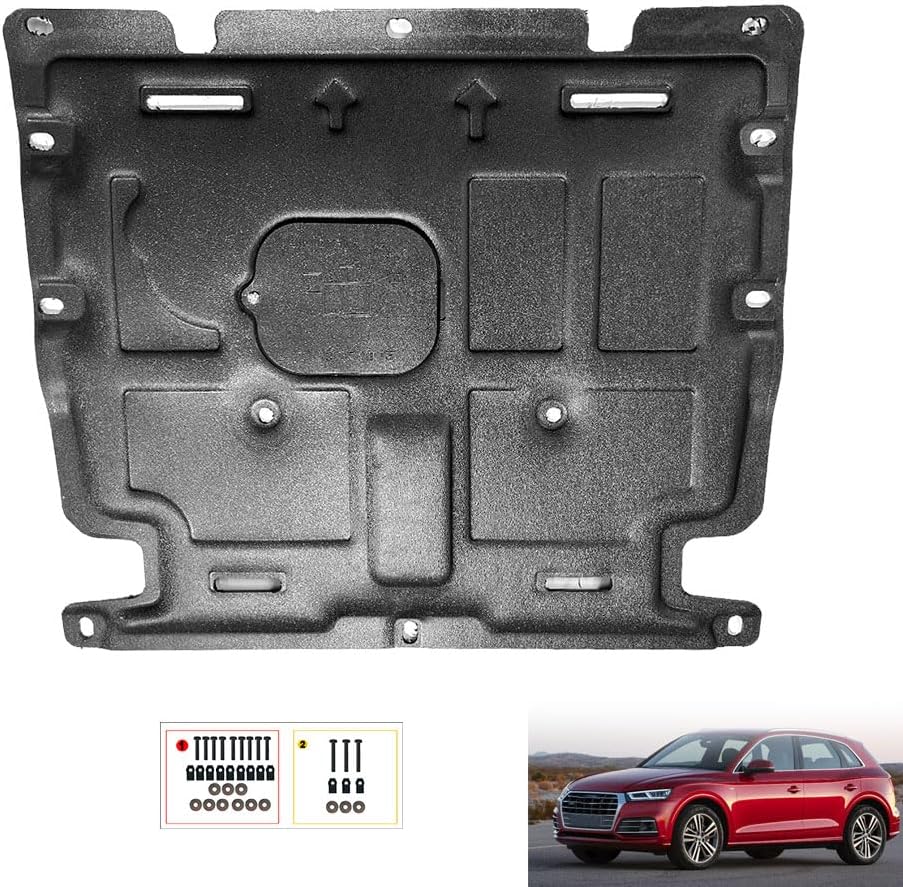 Engine Splash Shield Fit for Audi Q5 2018-2024 Engine Case Guard Under Cover Compatible with 2019-2023 Q5 Front Engine Guard Mud Flaps