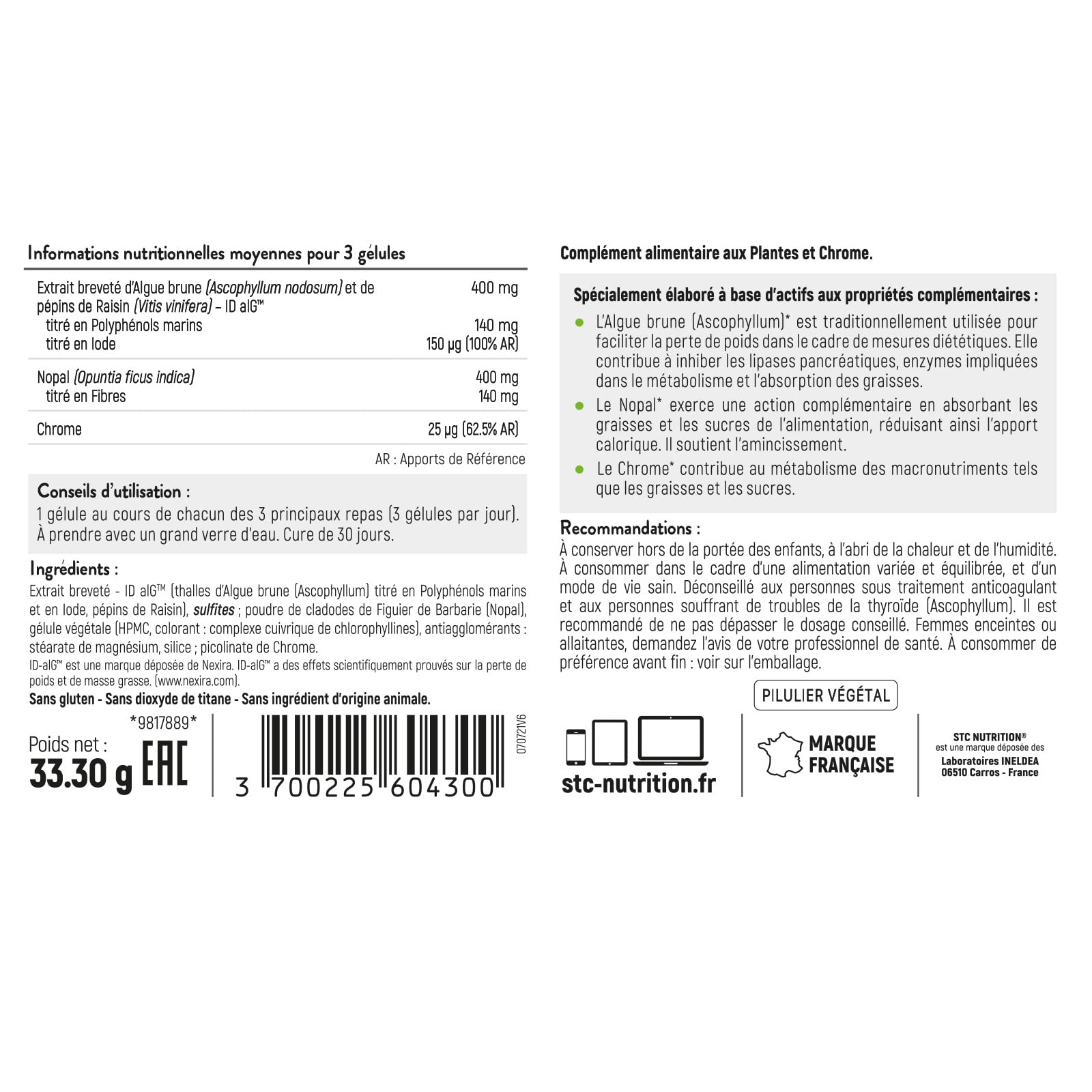 STC Nutrition Pack Contrôle du Poids confort digestif goût fruits rouges | Drainage, anti-calories, contrôle du poids, silhouette fine et tonique, rétention d'eau