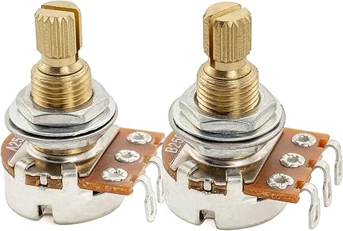 Miniatura 36 de Musiclily Macetas de guitarra B25K con rosca de latón profesional, potenciómetros cónicos lineales para guitarra eléctrica o bajo (juego de 2)