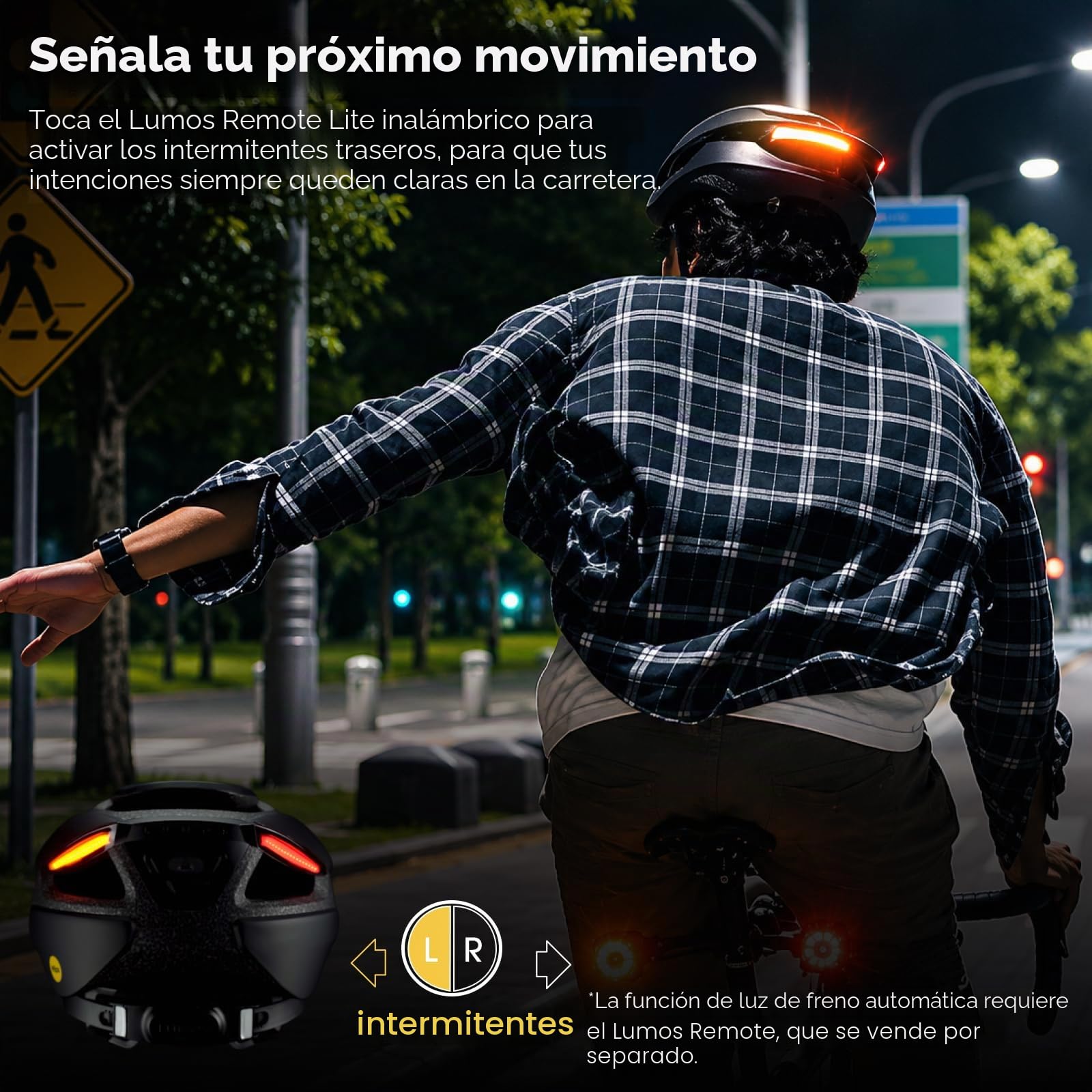 Lumos Casco Ultra Smart | Casco de Bicicleta | Luz Delantera y Trasera (LED) | Intermitente | Luces de Freno | Conexión Bluetooth | Adultos: Hombre, Mujer