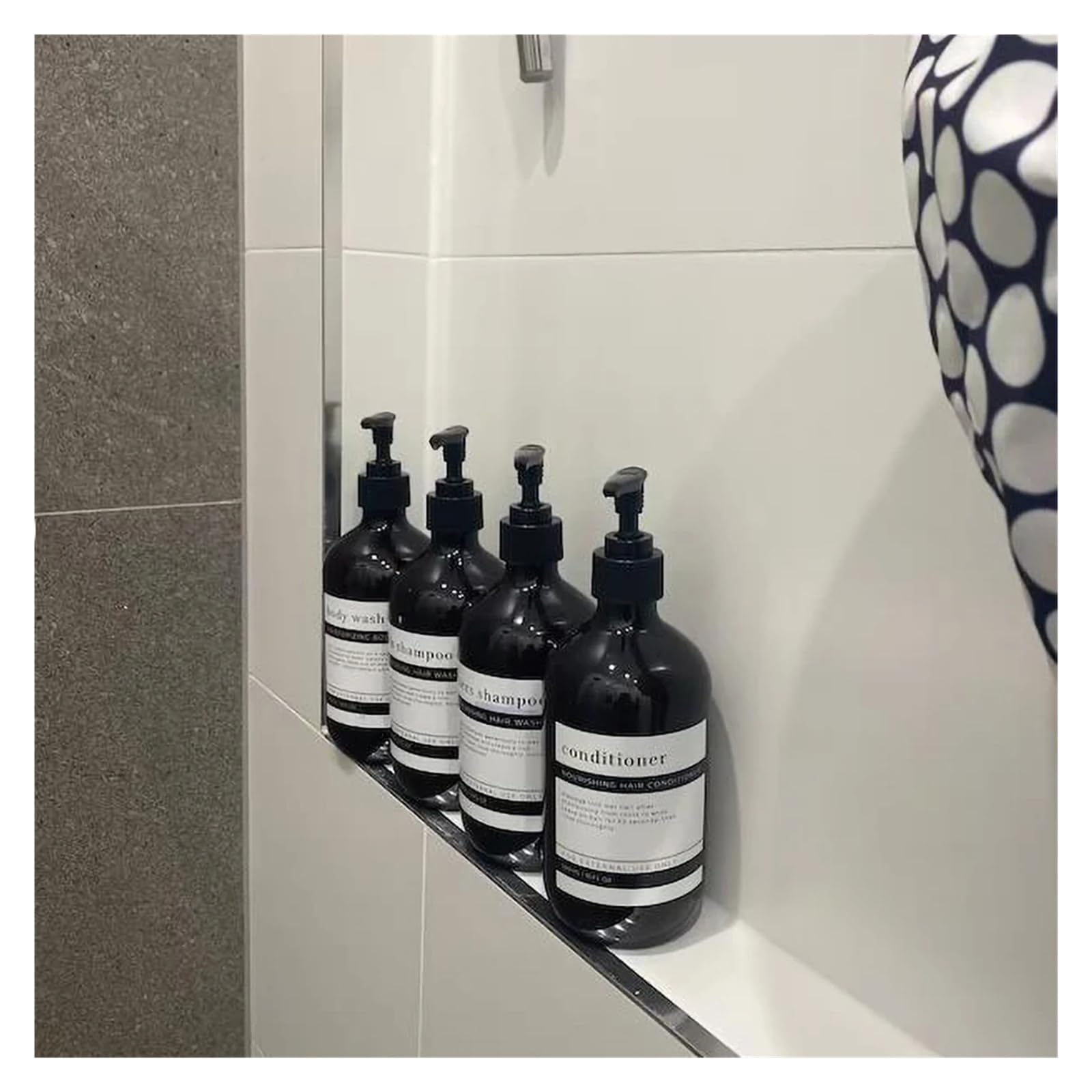 3 Stück Bernsteinfarbene Shampoo-Leerflasche Mit Pumpe | Duschgelspender for Badezimmerspülung(Amber bottle set)