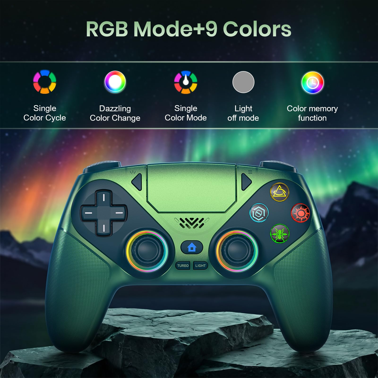 Lapezei Wireless Controller für PS5/Pro/Slim/PC, Bluetooth Gamepad mit Rücktasten, Turbo, Makro, Lautsprecher, Dual-Vibration, 6-Achsen-Sensor, Touchpad and 3.5mm Audio Jack