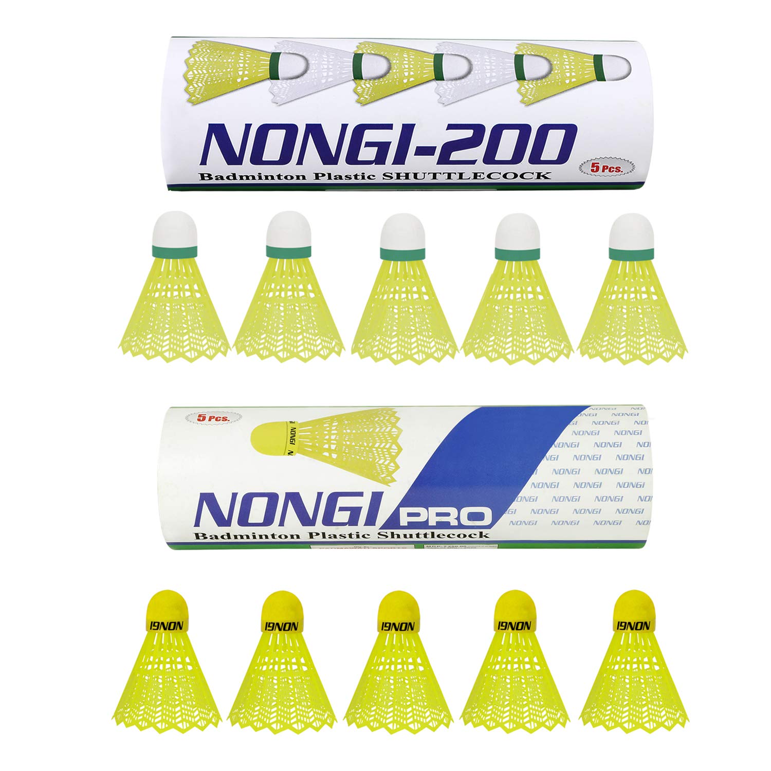 Nongi ProCombo Pack of 10 Shuttlecocks(5 Yellow Plastic), 200(5 Yellow Plastic) for Outdoor Indoor Sports (B08FCDXT6R) Amazon Price History, Amazon Price Tracker
