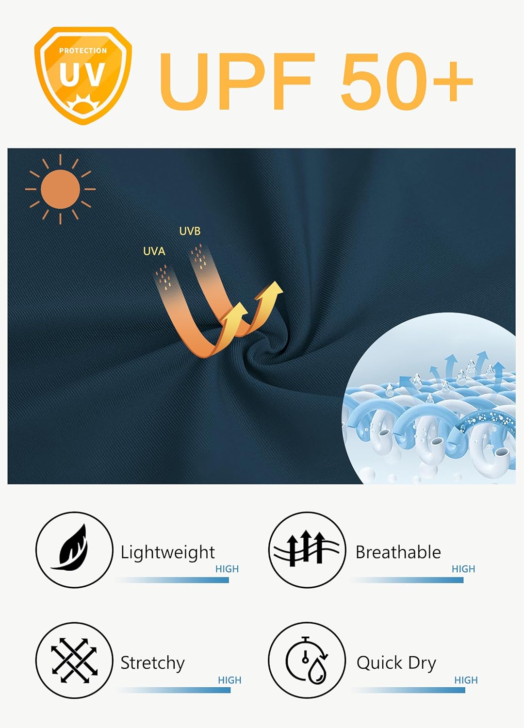 JWM Mens 9" Stretch Golf Shorts - Lightweight Hybrid Casual Dress Work Flat Front Shorts with 5 Pockets Quick Dry UPF50 Navy - Image 5