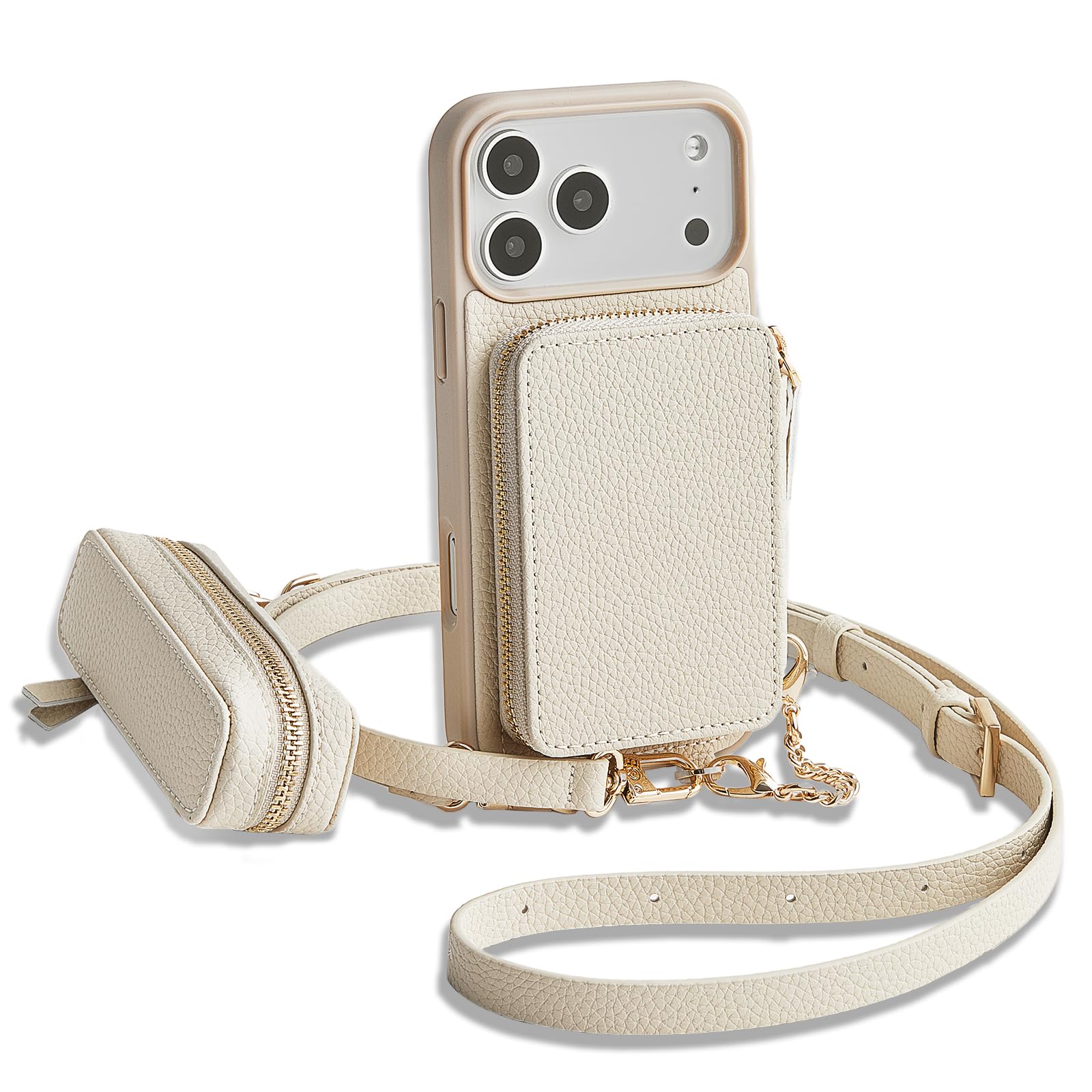 Photo 1 of ZVE for iPhone 17 Pro Max Case Wallet with Lipstick Purse for MagSafe, Crossbody Phone Cover with Adjustable Strap 6.9'', White
Missing lipstick holder case