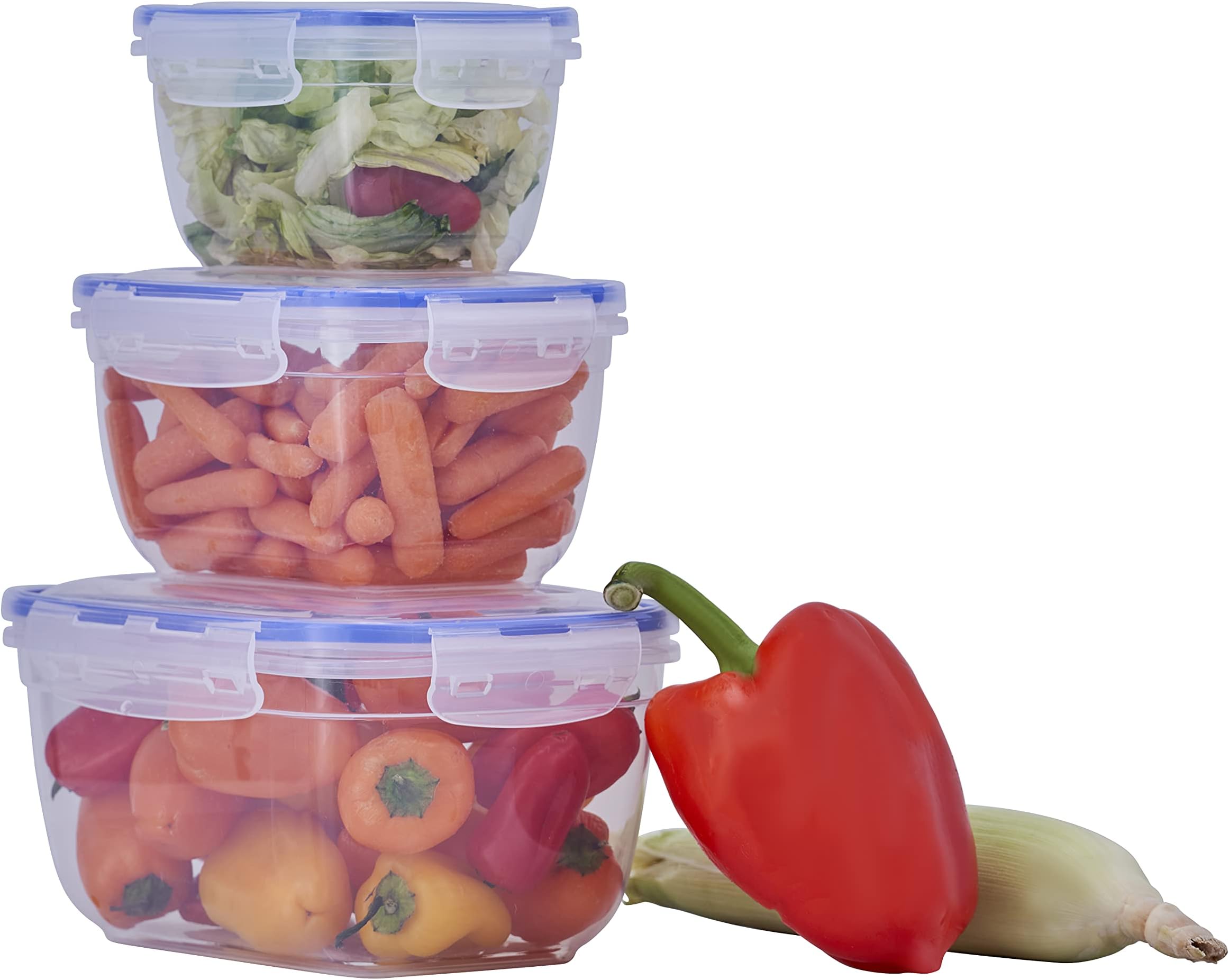 Pack of 3 Rectangular Sealed Containers