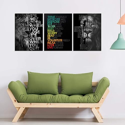 Miniatura 4 de Arte de pared motivacional para oficina, lienzo inspirador, arte de pared, póster de ajetreo, impresión de cita de empresario, pintura de pared, 3
