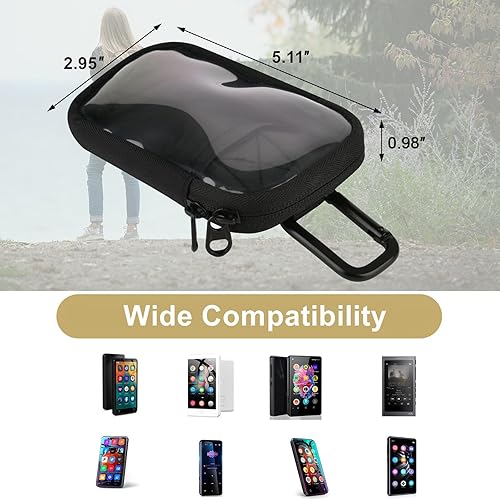 Miniatura 4 de TXEsign Funda de transporte para reproductor de MP3 y MP4 con ventana transparente, funda de transporte de viaje para pantalla táctil de 4 pulgadas,