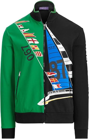 Ralph Lauren Polo $895 Purple Label Men Nautical Sailing Zip Track Jacket Italy Large