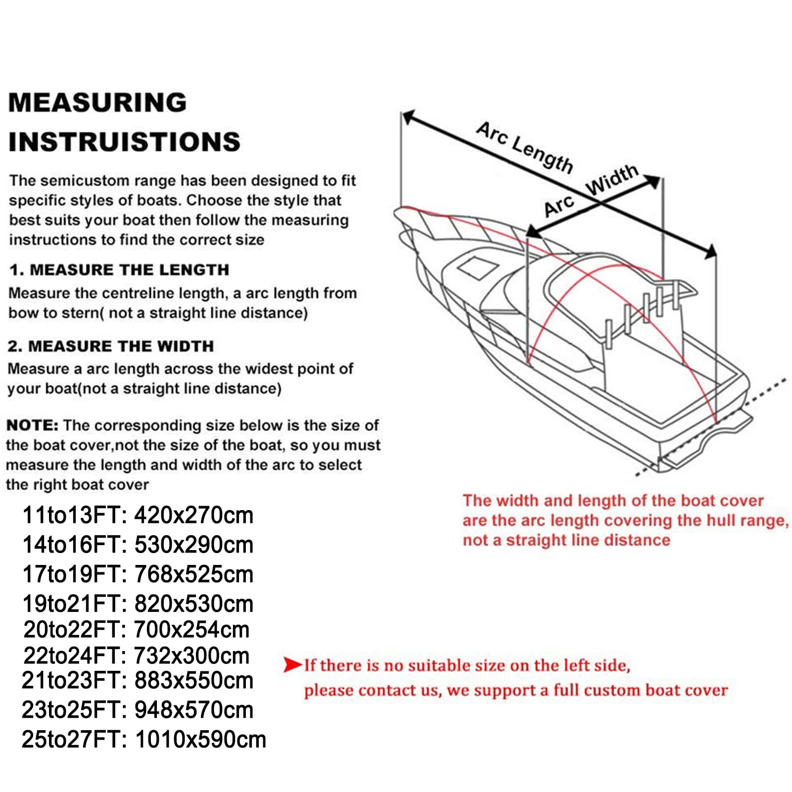 LDIW 11-27ft Coperture per Barche, Impermeabile Durevole Tessuto Oxford 420D Antipolvere Telo Copribarca Rimorchiabile Proteggere La Nave da Lesioni,14 to 16FT: 530x290cm