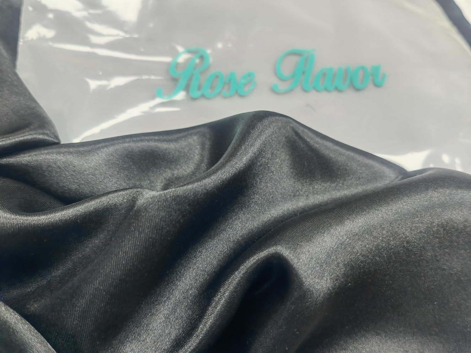 Tessuto Raso Nero Al Metro - 155x92 Cm Per Abiti, Tovaglie E Fai Da Te | Lucido E Setoso